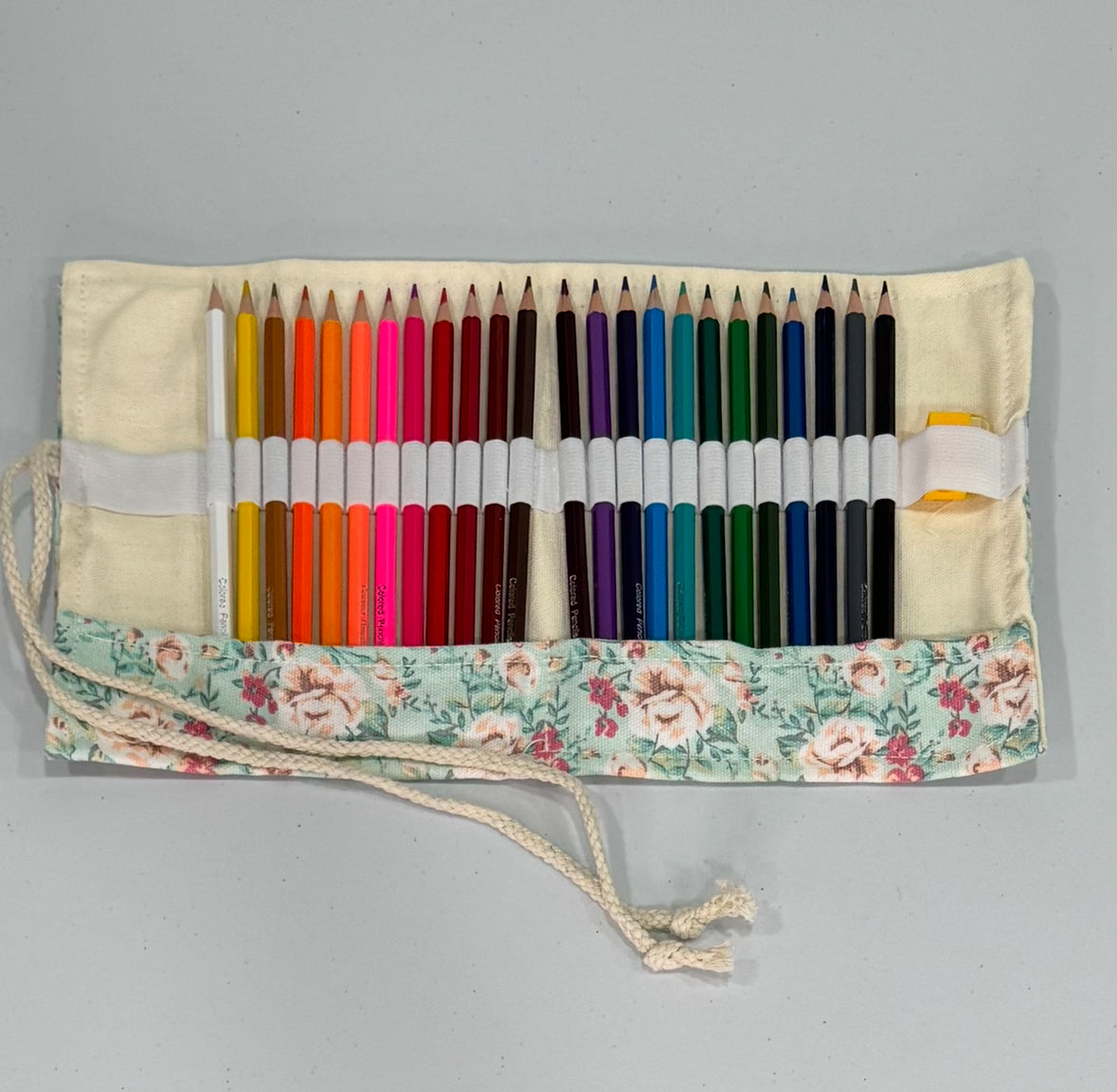 Coloring Pencil Roll Up Fabric Pouch - Pencils Included