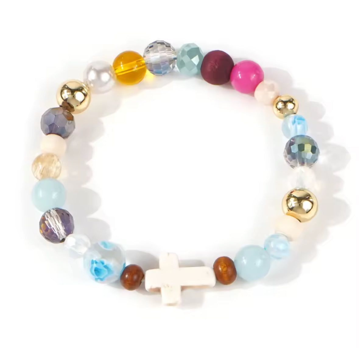 Cross Stretch Multicolor Bracelet