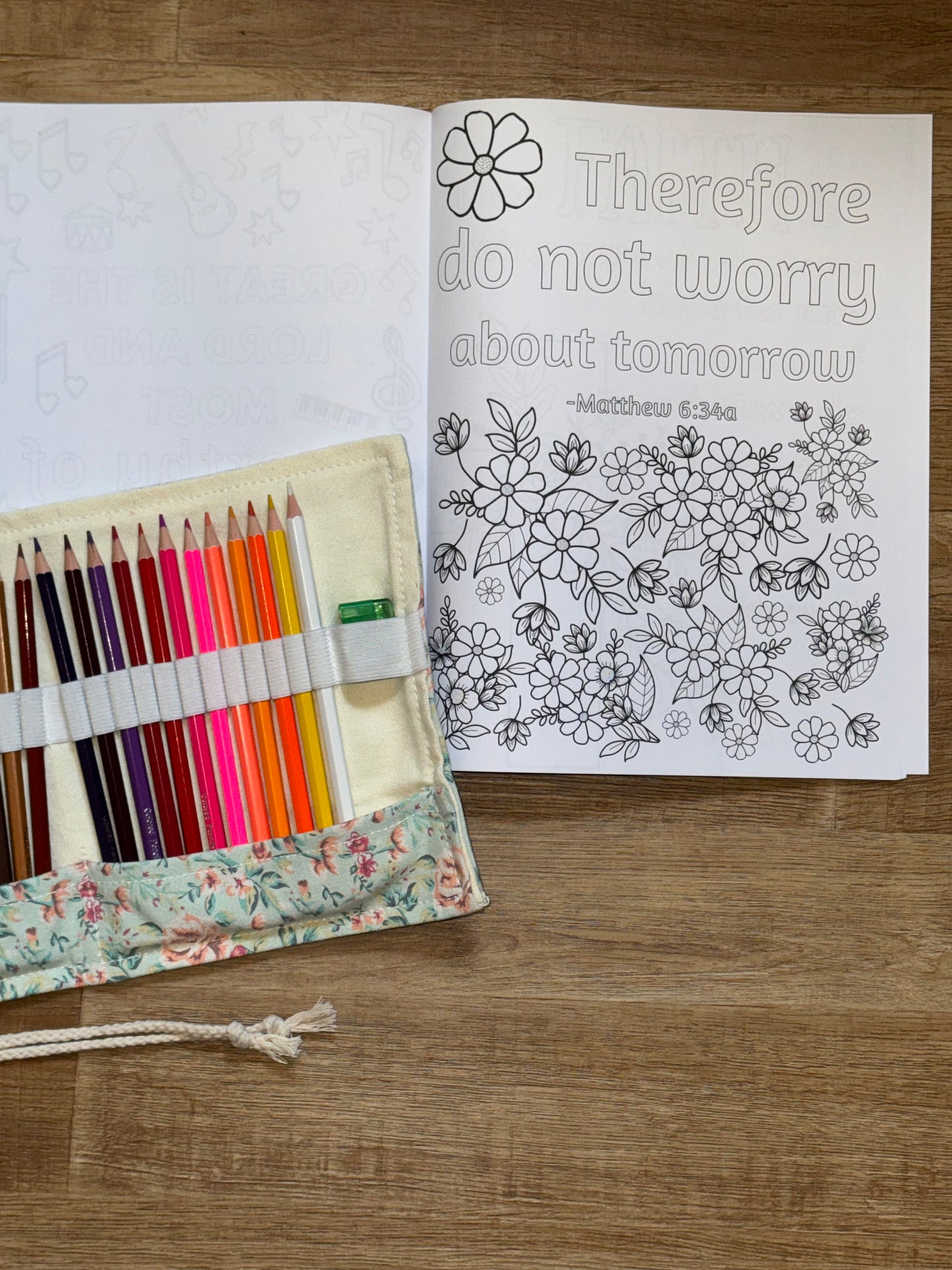 Coloring Book and Colored Pencil Bundle