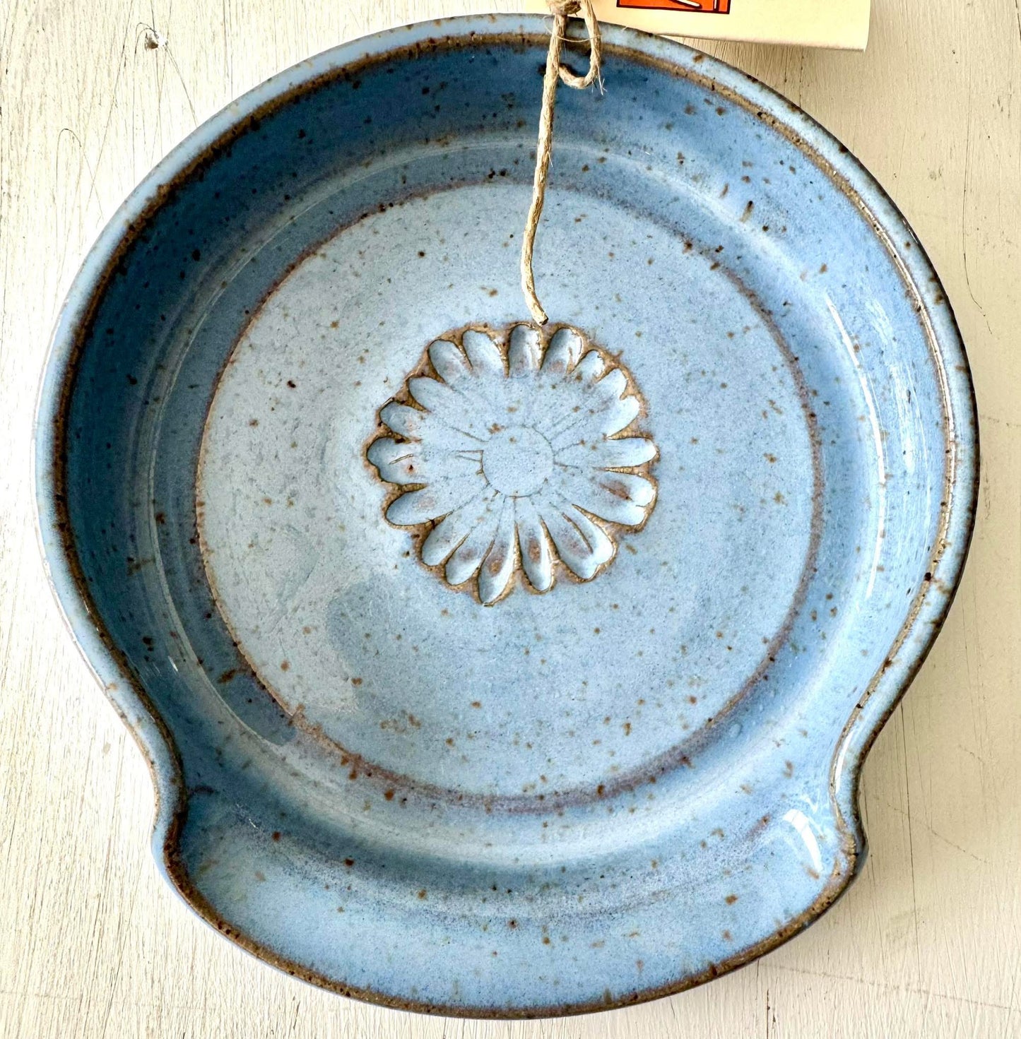 Spoon Rest - Blue Flower Imprint