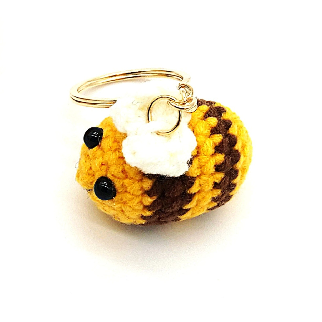 Small Crochet BEE JOYFUL Keychain