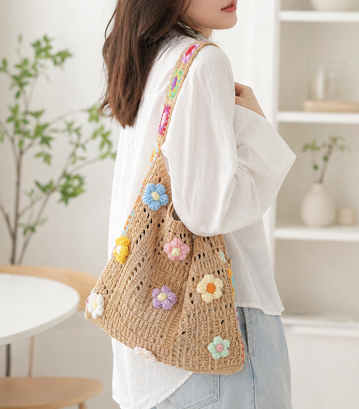 🌸 Crocheted Flower Bag