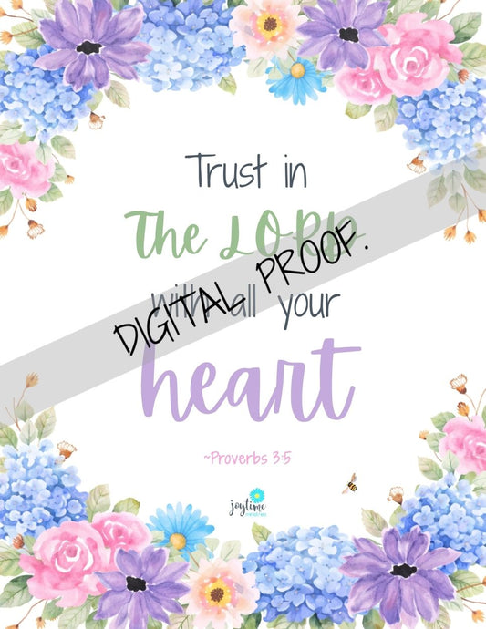 Digital Printable Bible Verse - Proverbs 3:5