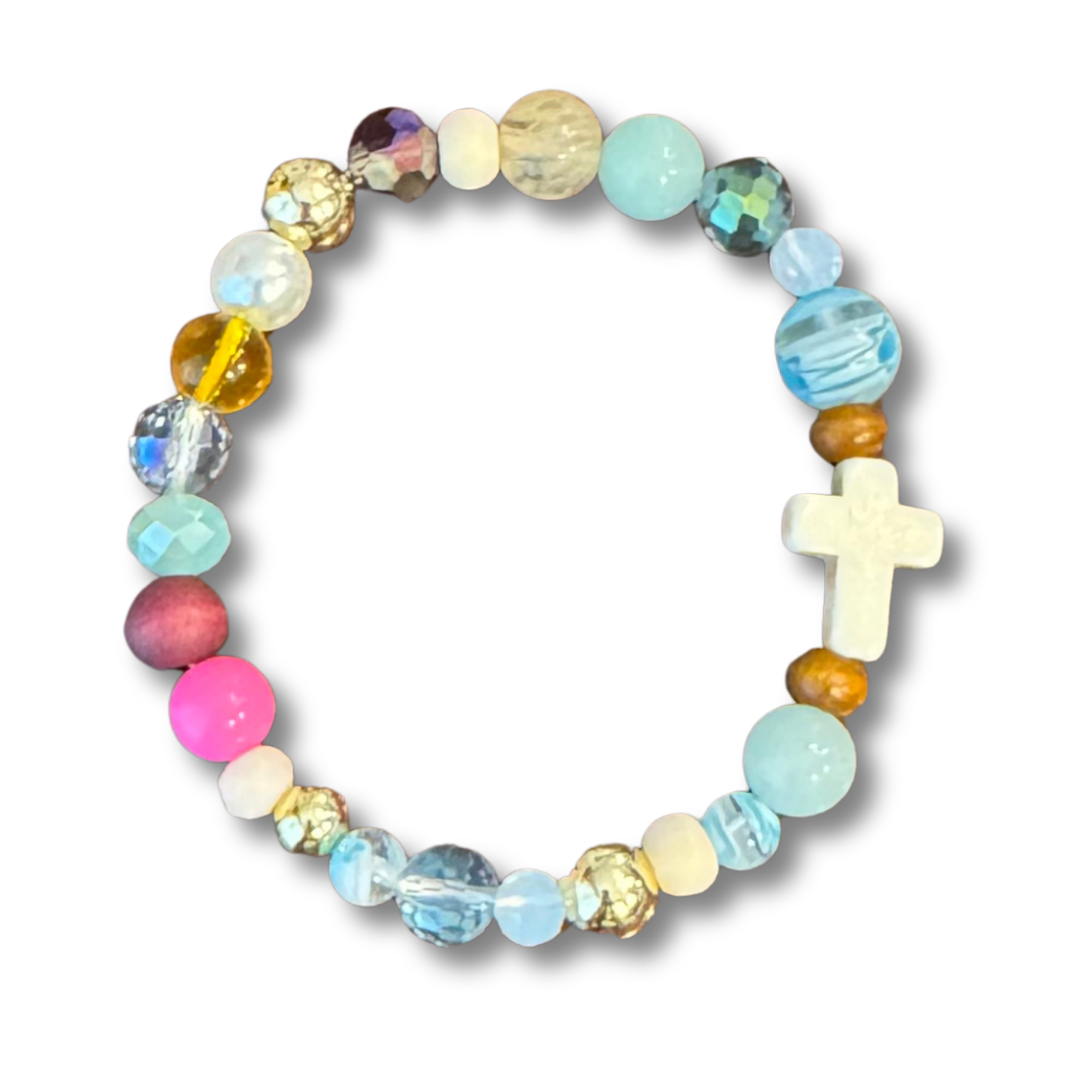 Cross Stretch Multicolor Bracelet