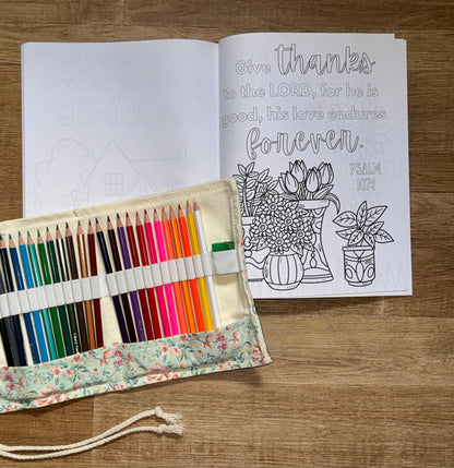 Coloring Book and Colored Pencil Bundle