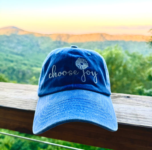 Ocean Vintage Blue "Choose Joy" Ladies Hat