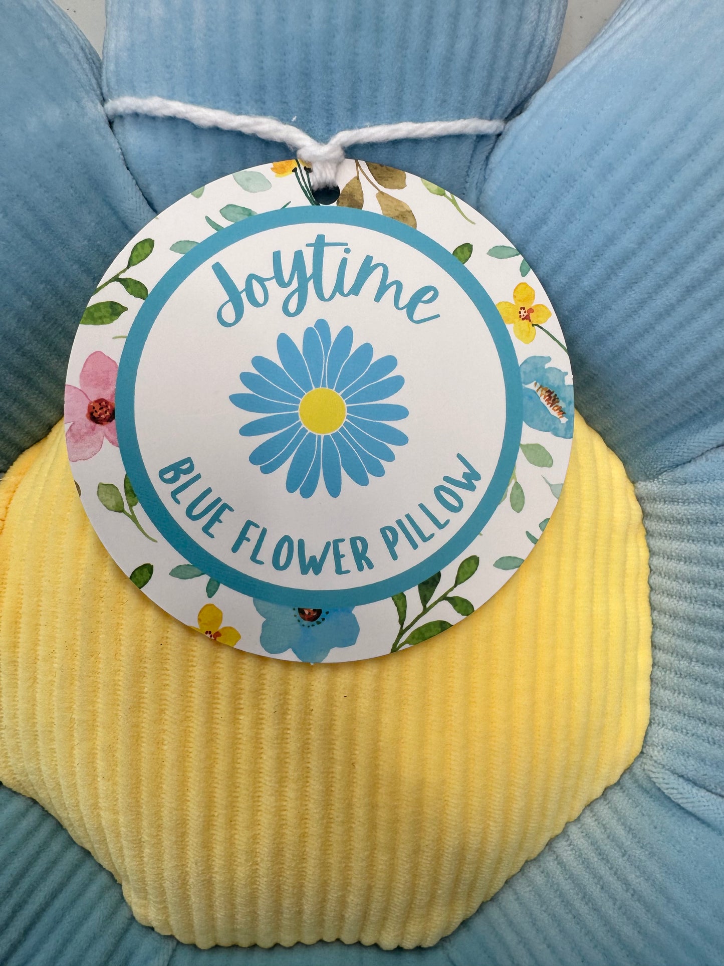 🌸 Joytime Blue Flower Pillow – Soft 15” Accent Pillow (8 Petals)