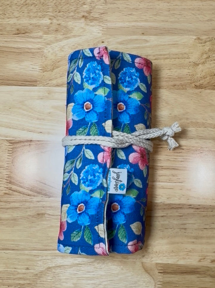 Coloring Pencil Roll Up Fabric Pouch - Pencils Included
