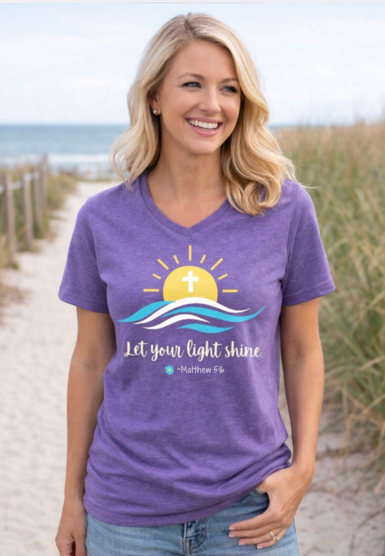 V-Neck Shine your Light T Shirt