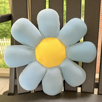 🌸 Joytime Blue Flower Pillow – Soft 15” Accent Pillow (8 Petals)