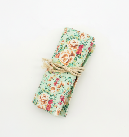 Coloring Pencil Roll Up Fabric Pouch - Pencils Included