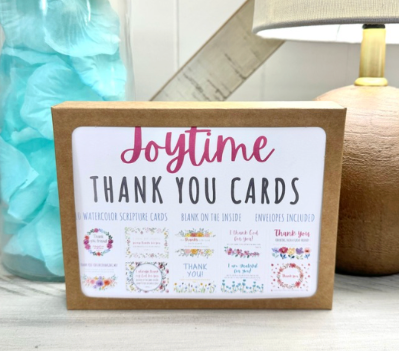 Joytime Watercolor Scripture Thank You Cards – Set of 10