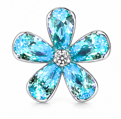 Blue Flower Earrings (5 petals) - Stainless Steel